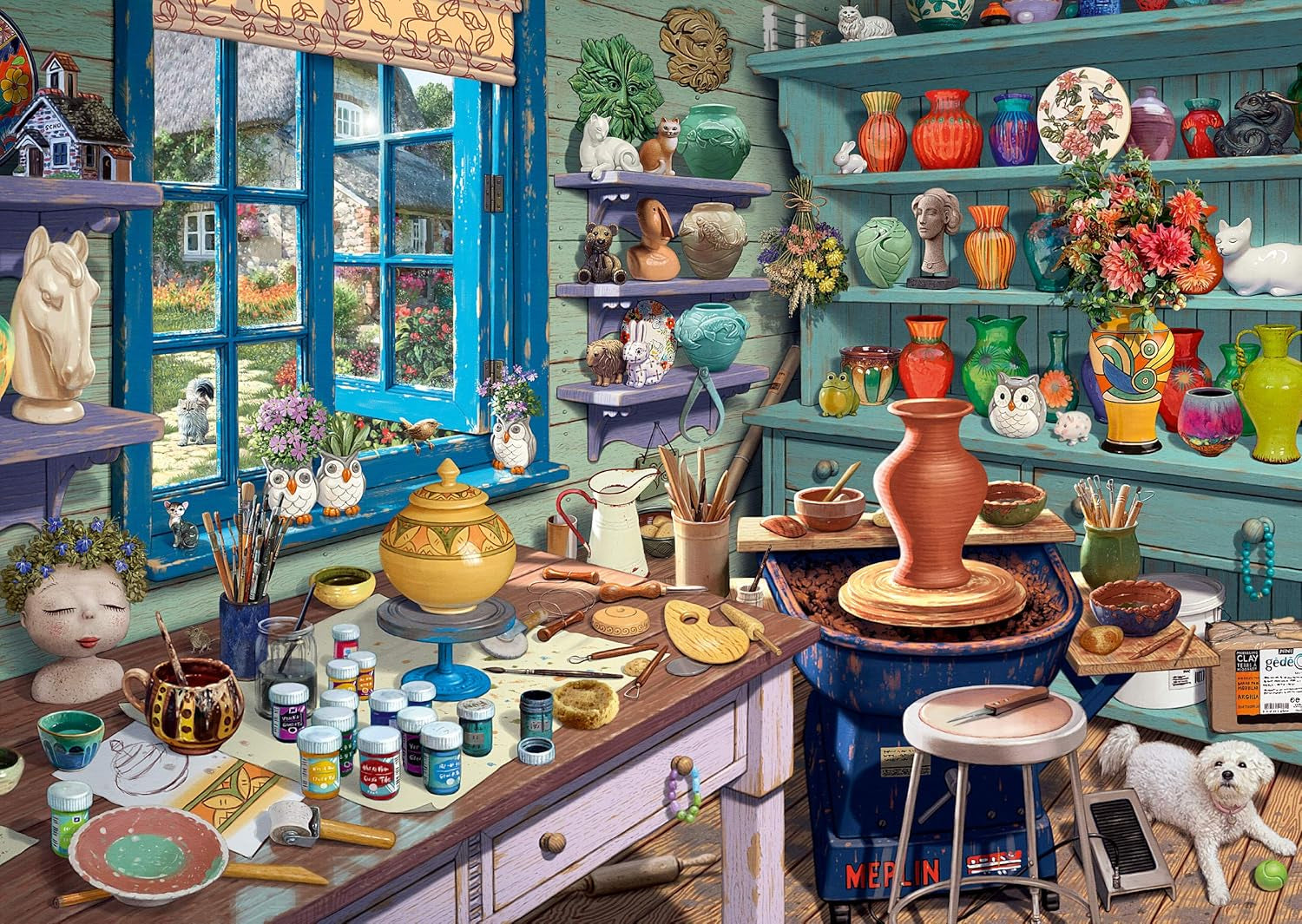 Schmidt Spiele 59656 Studioul artistului, 1000 piese Puzzle secret Puzzle Naty Shop