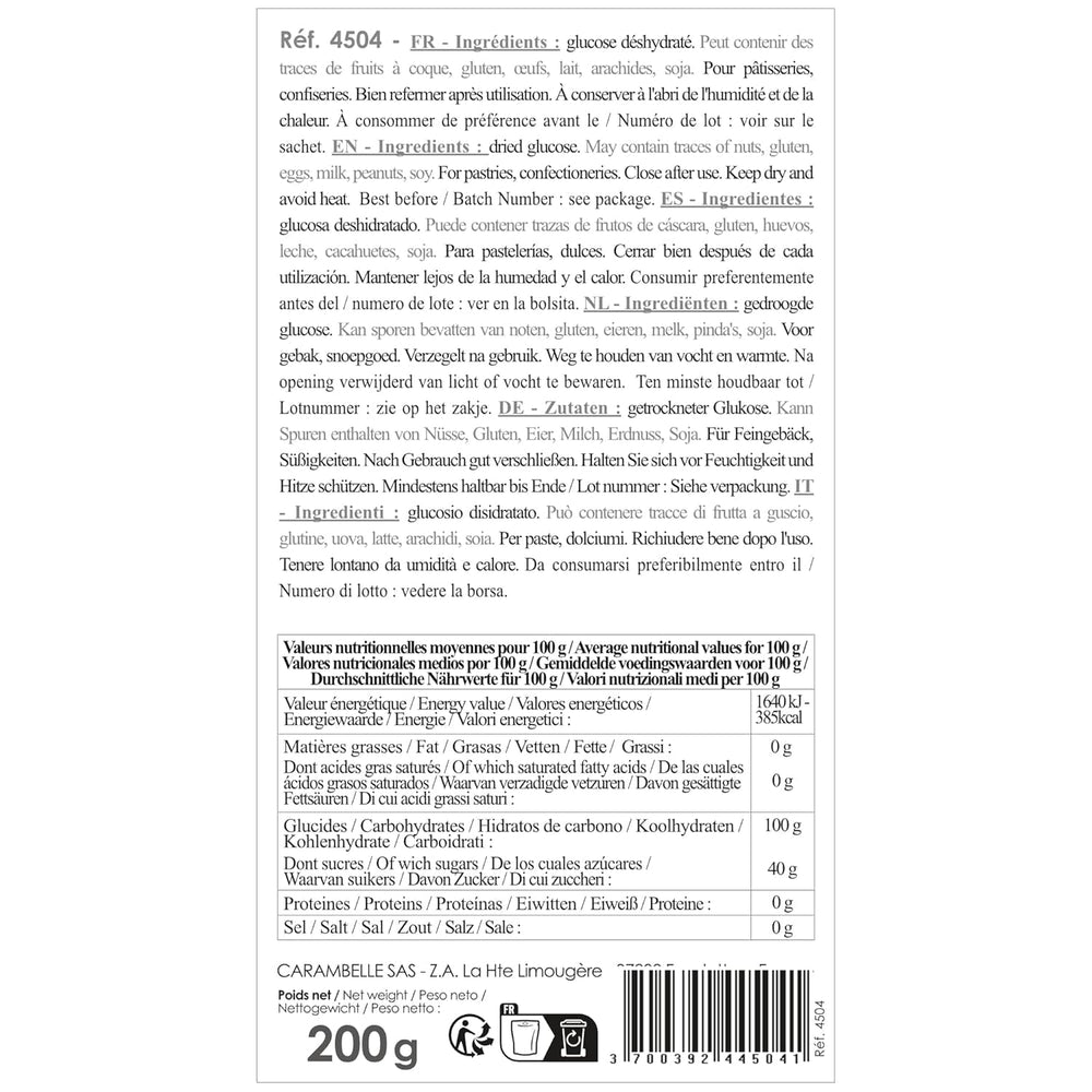 Scrapcooking Dörrte Glucose, 200 G Dolcificanti Naty Shop