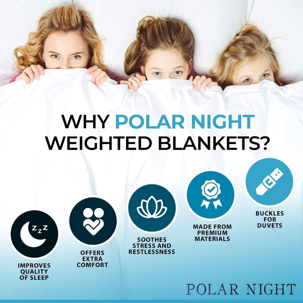 Coperta ponderata Polar Night per adulti 150 X 200 Cm, 9 Kg - Coperta ponderata per un sonno profondo, coperta pesante, coperta terapeutica in microfibra al 100%, coperta rilassante Oeko-Tex® 100 Comforter Letti e coperte standard Polar Night