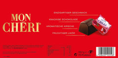 Ferrero Mon Chéri - Cioccolato Croccante, Liquore Fruttato e Una Ciliegia Aromatica - Regalo di Cioccolato di San Valentino per Lui e per Lei - 1 Confezione da 15 Cioccolatini Singoli