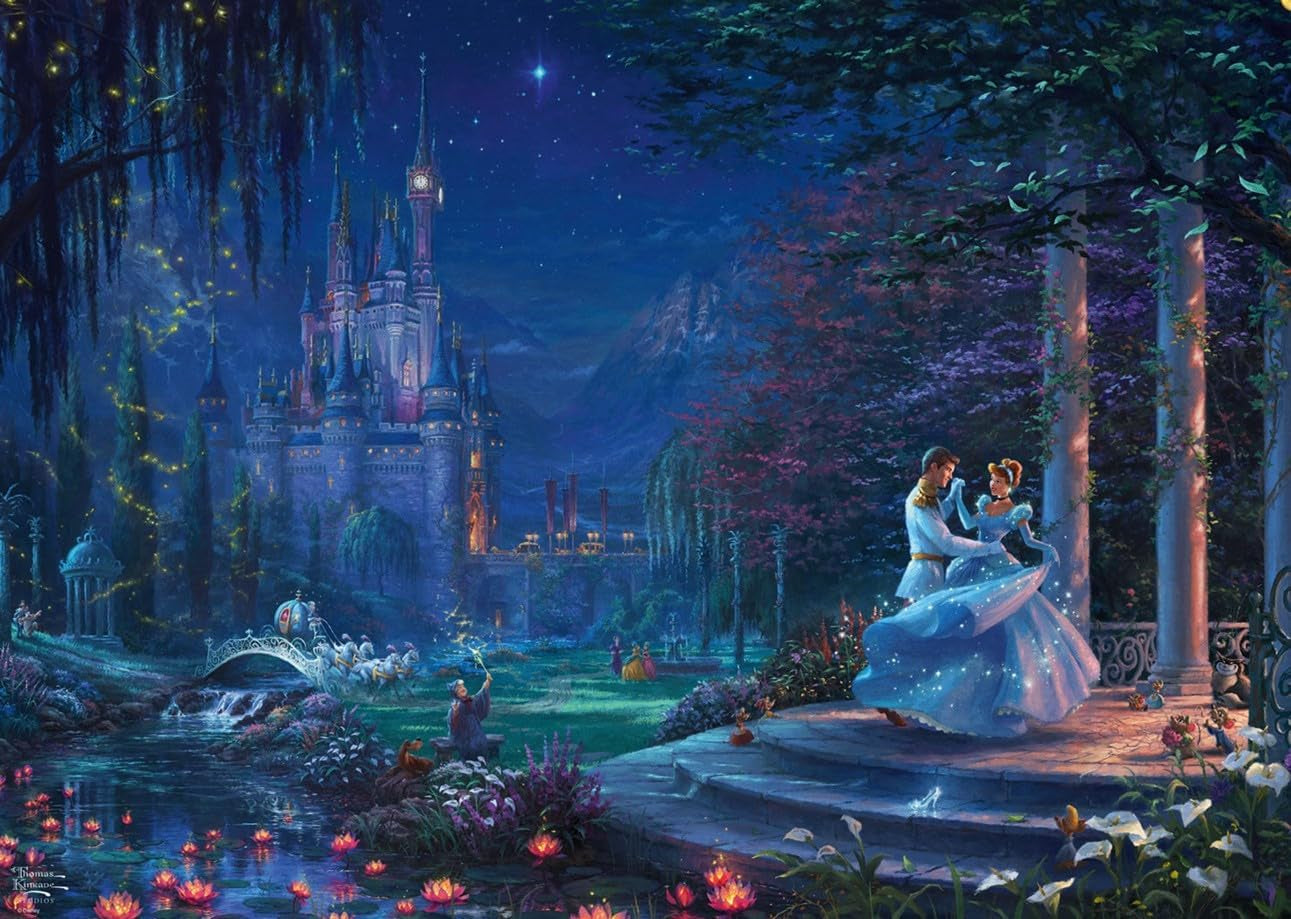Schmidt Spiele 58043 Thomas Kinkade, Disney, Cenerentola che balla alla luce delle stelle, puzzle da 1000 pezzi, Puzzle colorato Naty Shop