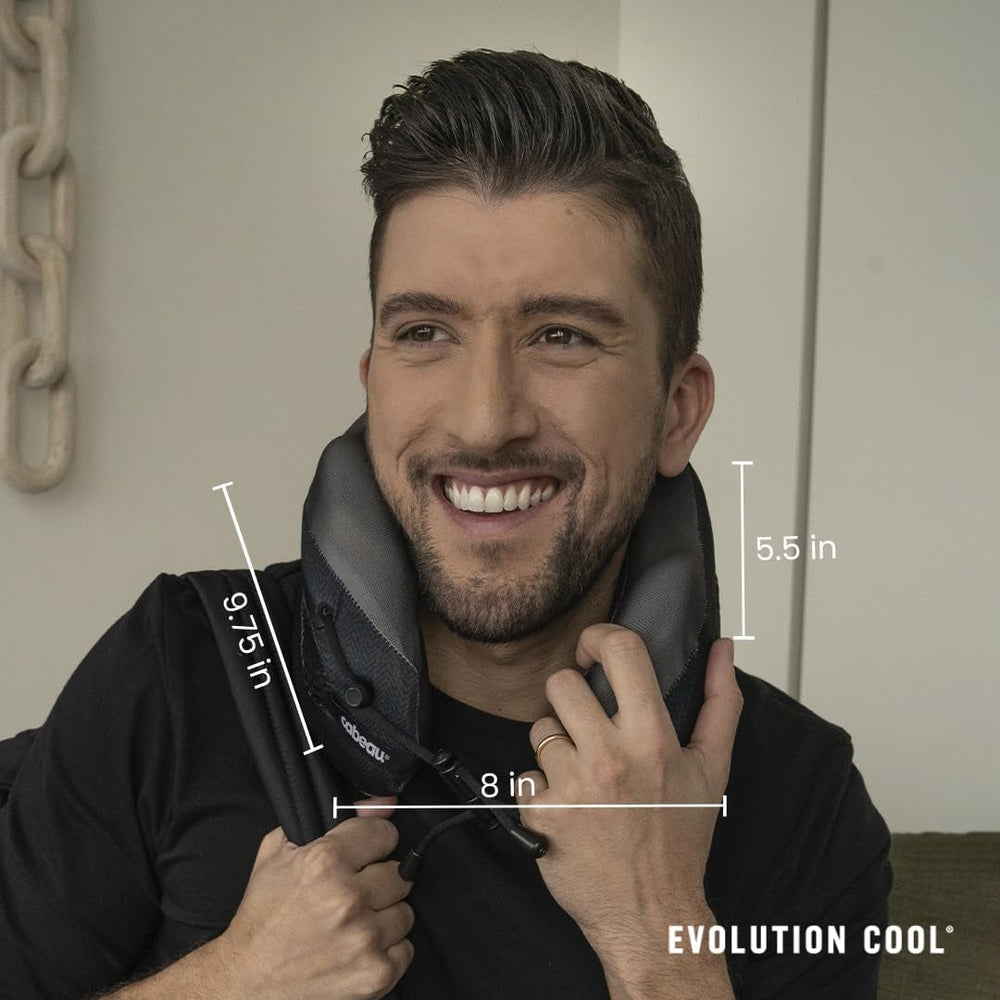 Pernă pentru gât Cabeau pentru călătorii cu zboruri lungi - Evolution Cool - Spumă de memorie de susținere cu deschideri de ventilație - Compact cu geantă de transport (Violet) Perne calatorie Naty Shop