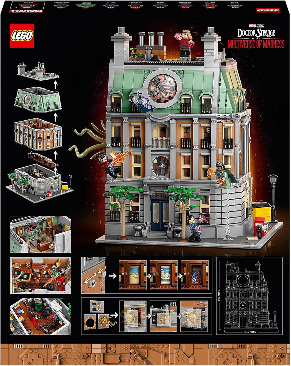 LEGO Marvel Sanctum Sanctorum Set di edifici modulari a 3 piani con minifigure di Doctor Strange e Iron Man Avengers: Endgame Toy House Fan Collectible Great Room Decor 76218 Building Sets Besuche den LEGO-Store