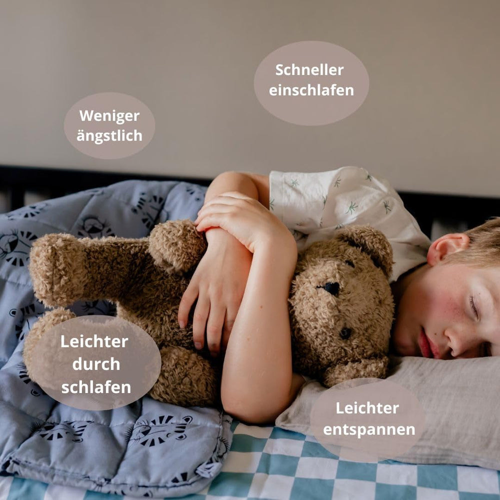 Coperta per neonati ponderata | 3,5Kg | 100X150Cm | Coperta terapeutica | Coperte ponderate | Coperta pesante (faccia di tigre blu, 3,5 Kg-100X150 Cm) BLENKZ Letti e Coperte.