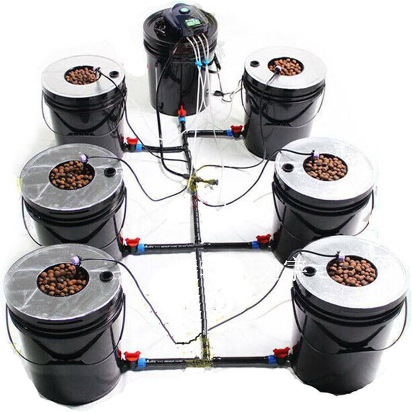 Kit sistema di coltivazione Hydroponische DWC, sistema di coltivazione idroponica per interni, sistema di coltivazione idroponica per casa e cucina con 20 litri di capacità.