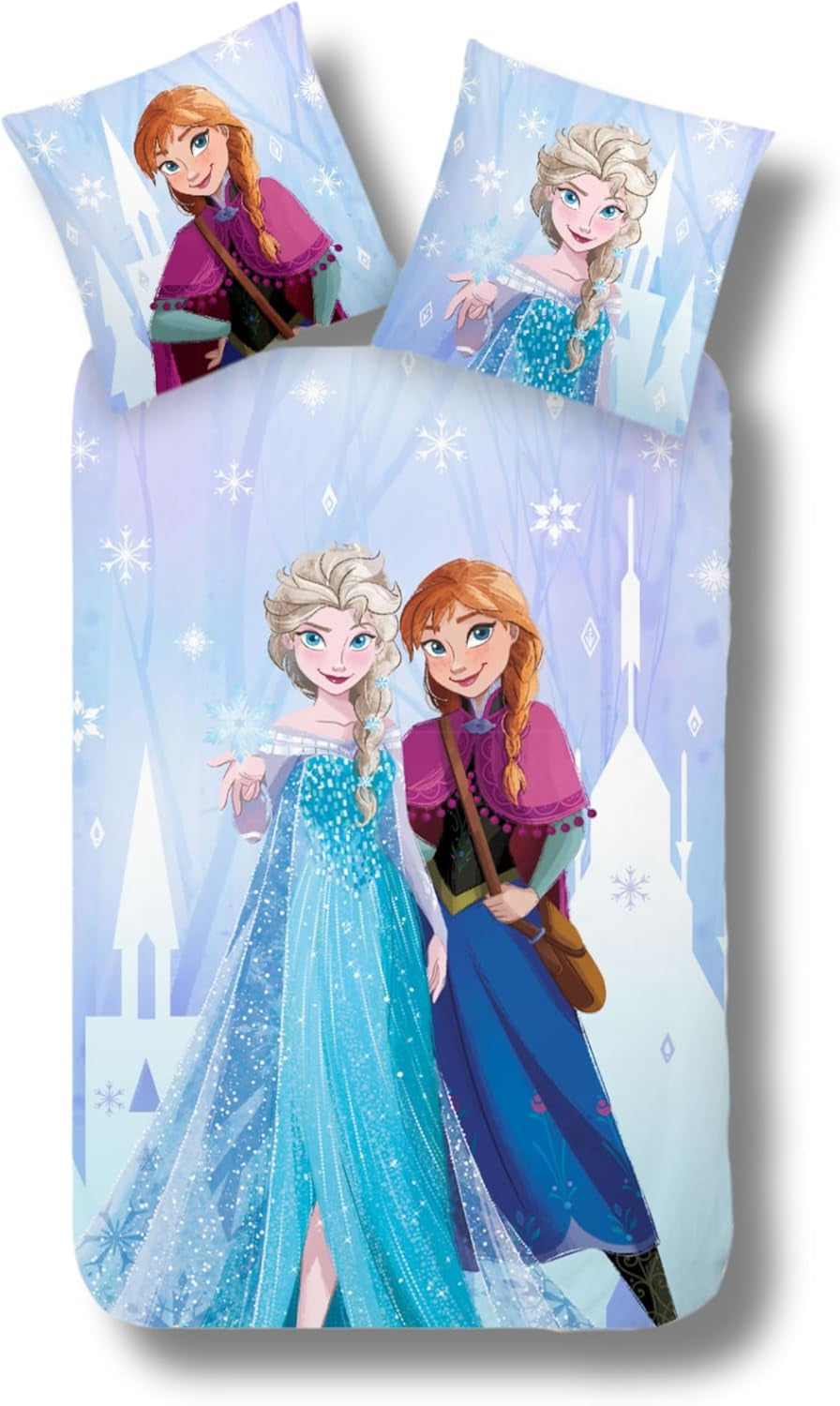 Biancheria da letto per bambini e bambine cartone animato 100% cotone Biancheria da letto - bambini Naty Shop Anna Elsa