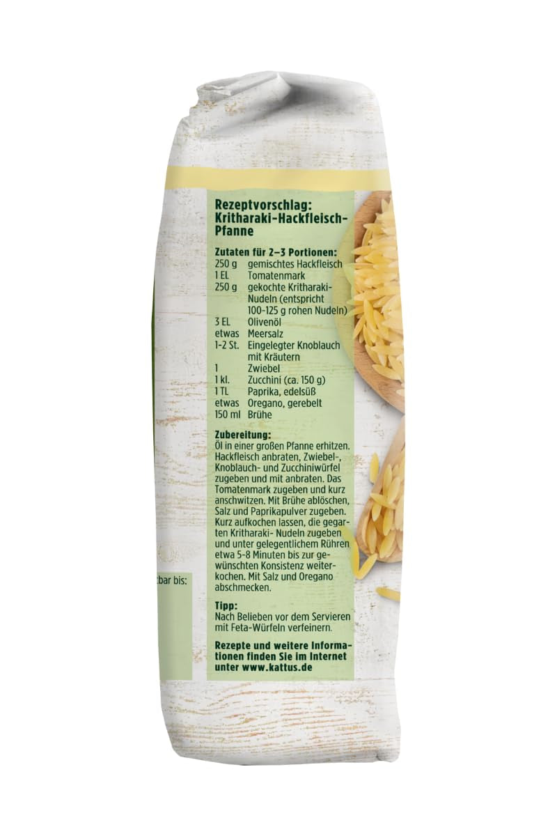 - Kritharaki Nudeln (Reisnudeln/Risoni/Orzo) | Griechische Nudelspezialität aus Hartweizengrieß | 500 g in busta