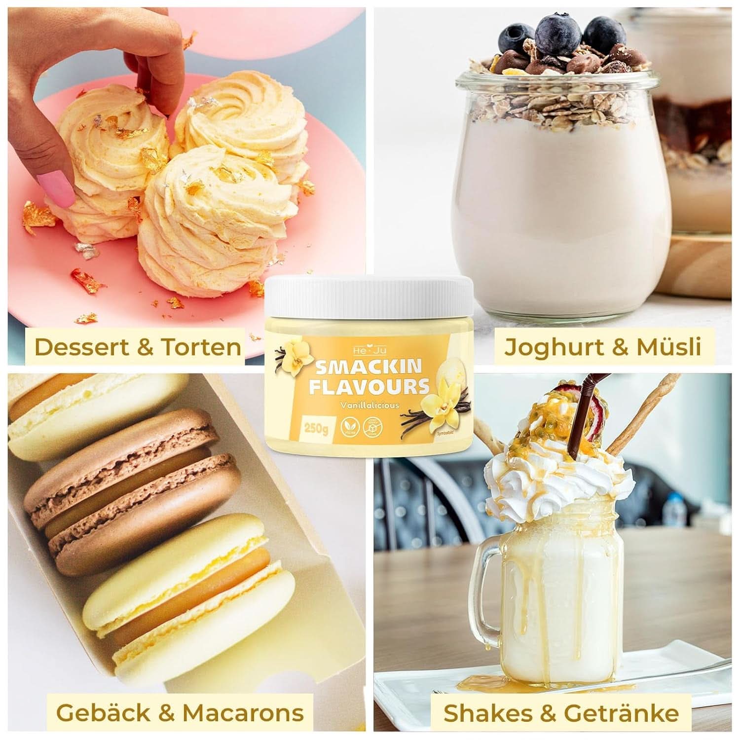 He-Ju, Polvere al gusto di vaniglia, 250 grammi Aromas Naty Shop