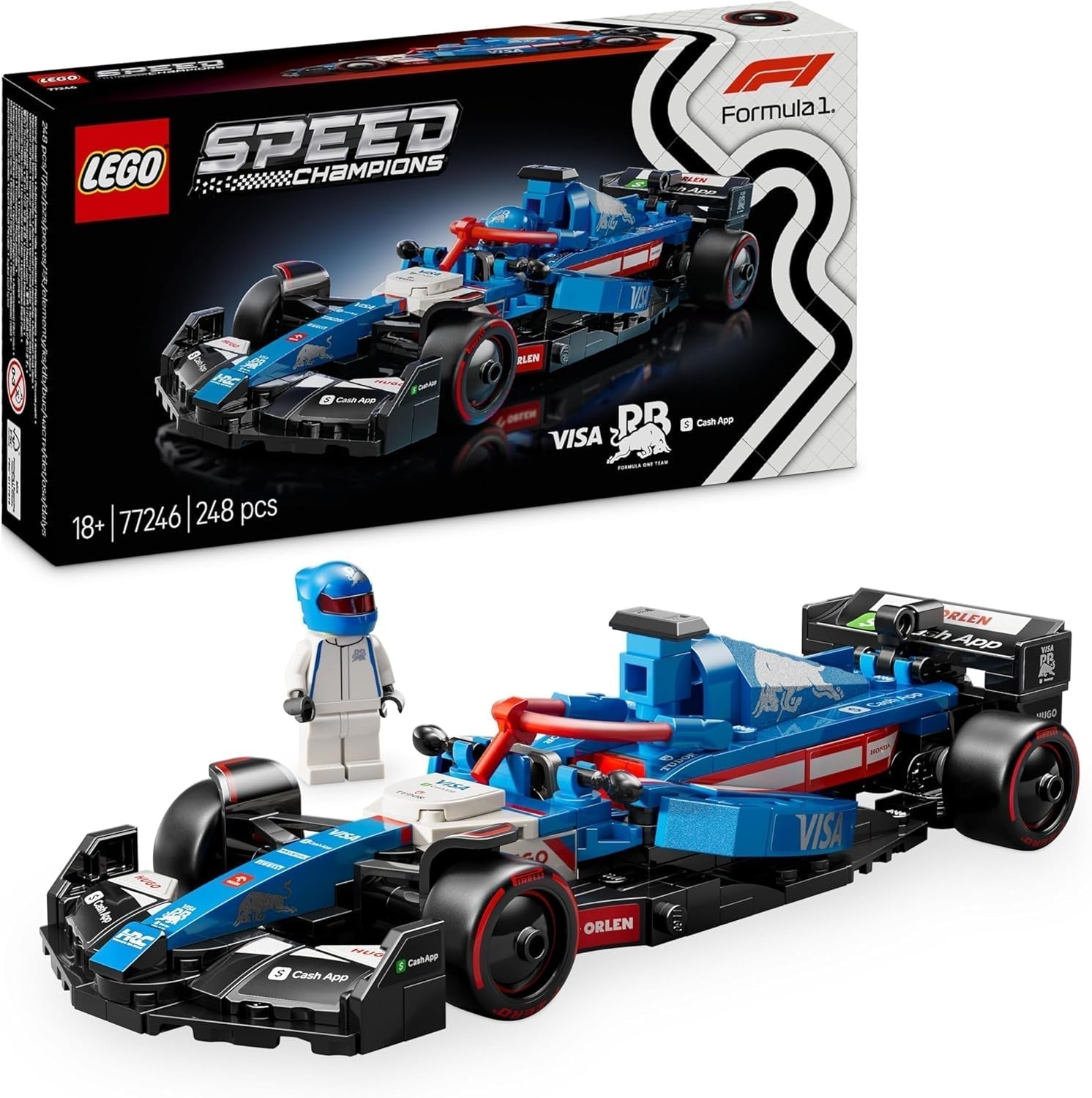 LEGO Speed Champions Auto da corsa Mercedes-Amg F1 W15 - Minifigure giocattolo di Formula 1 - Modello di auto da collezione e costruibile - Regalo per ragazzi e ragazze 10+ o fan adulti 77244 Kit di costruzione Acquista l'app Visa Cash LEGO-Store Rb Vcarb 01 Auto F1 77246