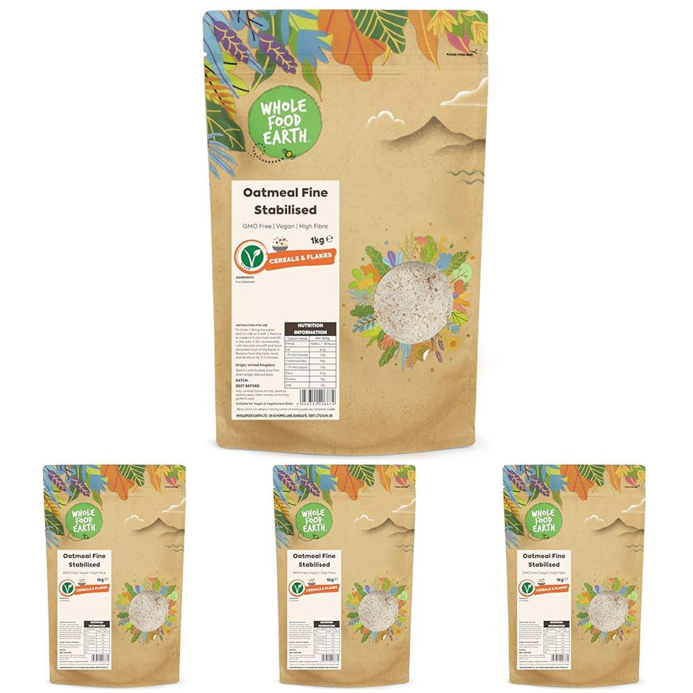 Wholefood Earth Fine Oats - non OGM - vegano - senza latticini - senza zuccheri aggiunti 1 kg