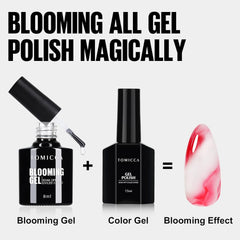 TOMICCA Clear Blooming Gel Nagellack, UV LED Spreading Nagellack Für Nageldesign, Marmor, Aquarell Blüten Nail Art Polish 8Ml