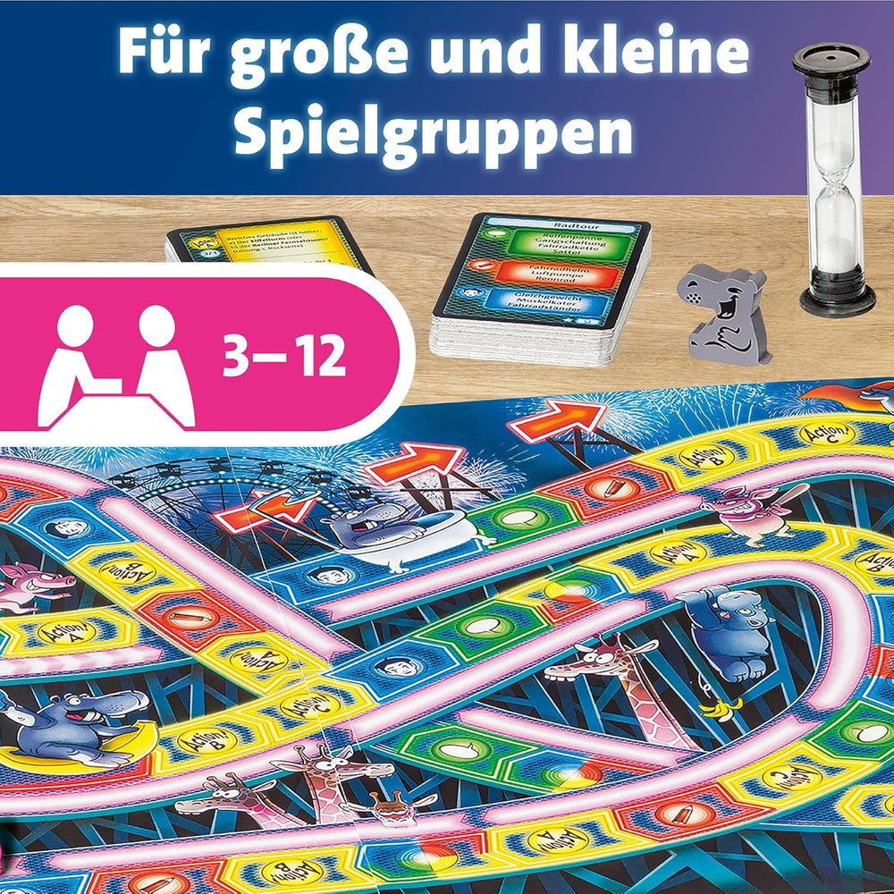 Ravensburger 26772 - Hipopotam pe un roller coaster - Joc de societate pentru întreaga familie, joc pentru adulți și copii cu vârsta cuprinsă între 10 și 99 de ani, pentru 3-12 jucători - Joc de petrecere, joc de Revelion