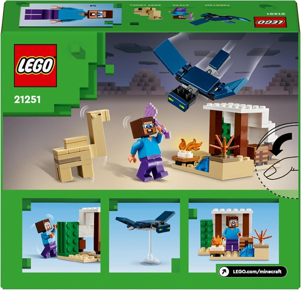 LEGO Minecraft Steve's Desert Expedition, set di videogiochi per ragazzi e ragazze, bioma con Steve, casa, figurine e giocattolo del cammello, regalo del giocatore per bambini dai 6 anni 21251 Set da costruzione Besuche den LEGO-Store