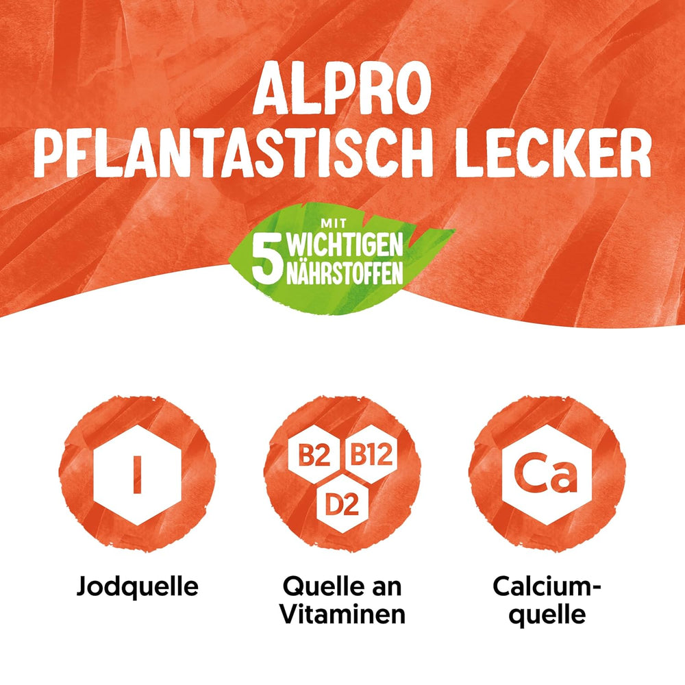 Alpro Sojadrink – Vegan und milchfrei – Von Natur aus laktosefrei und fettarm – Rich an pflanzlichen Proteinen, inhalt Calcium und Vitamine – 8 x 1 L – Haltbar