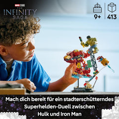LEGO | Marvel Duell der Giganten: Hulkbuster vs. Hulk - Superhelden Spielzeug mit Actionfigur und 2 Minifiguren, darunter Iron Man - Avengers Geschenk für Jungen ab 9 Jahren, Mädchen und Fans - 76343
