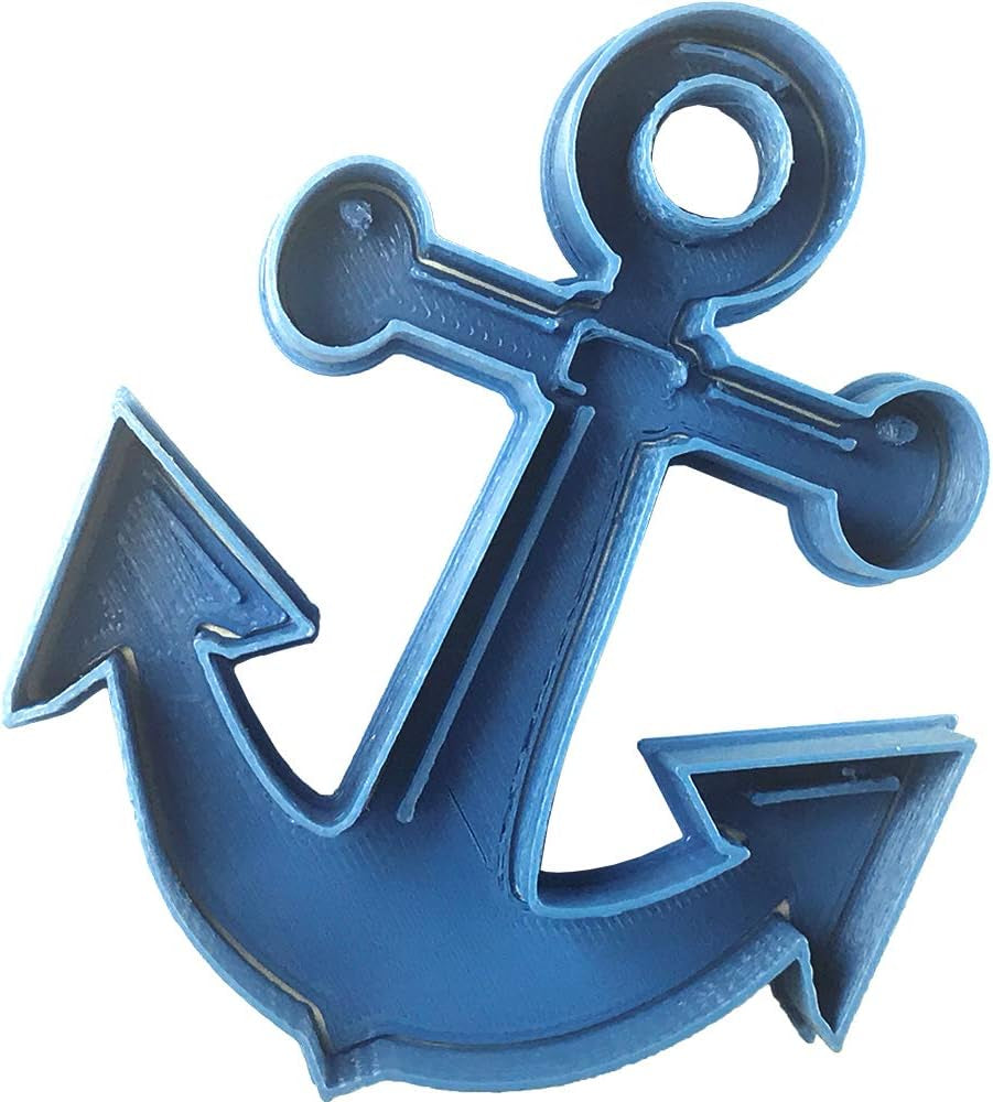Formă de biscuiți Ancla cu ancoră, PLA, albastră