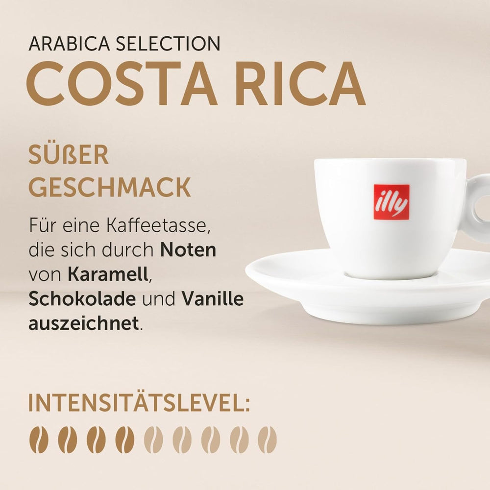 illy, Kaffeebohnen Arabica Selection Costa Rica, 100% Arabica mit Karamell-, Schokoladen- und Vanillenoten, süßer Geschmack, 1 Dose mit 250g