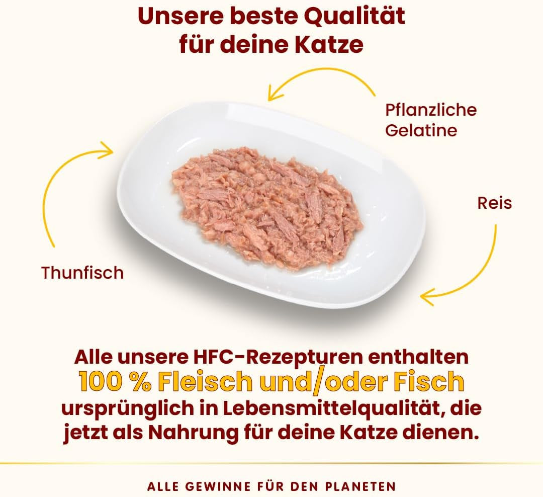 Hrană umedă pentru pisici Almo Nature HFC Jelly - cu ton, pachet de 24 (24 x 55 g)