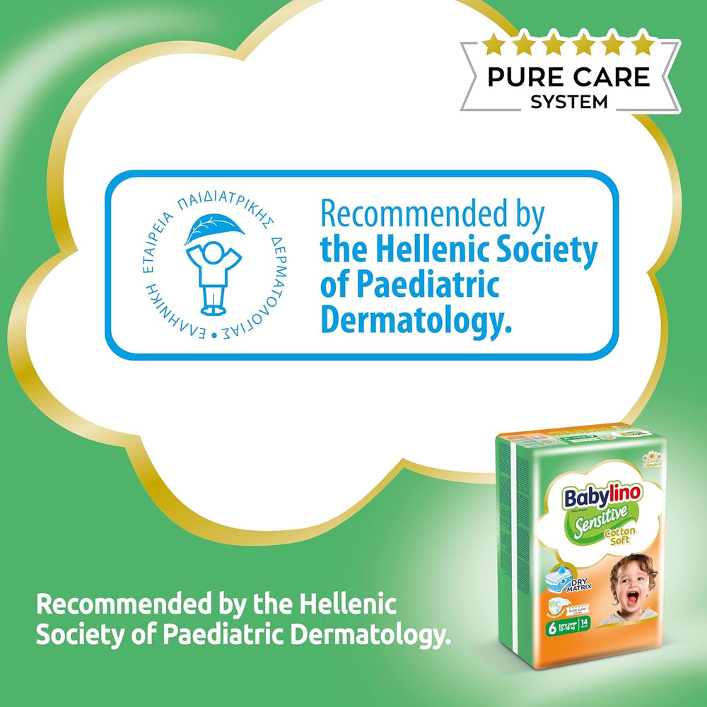 Pannolini per bambini sensibili, taglia 6, extra large (13-18 kg), 114 pannolini