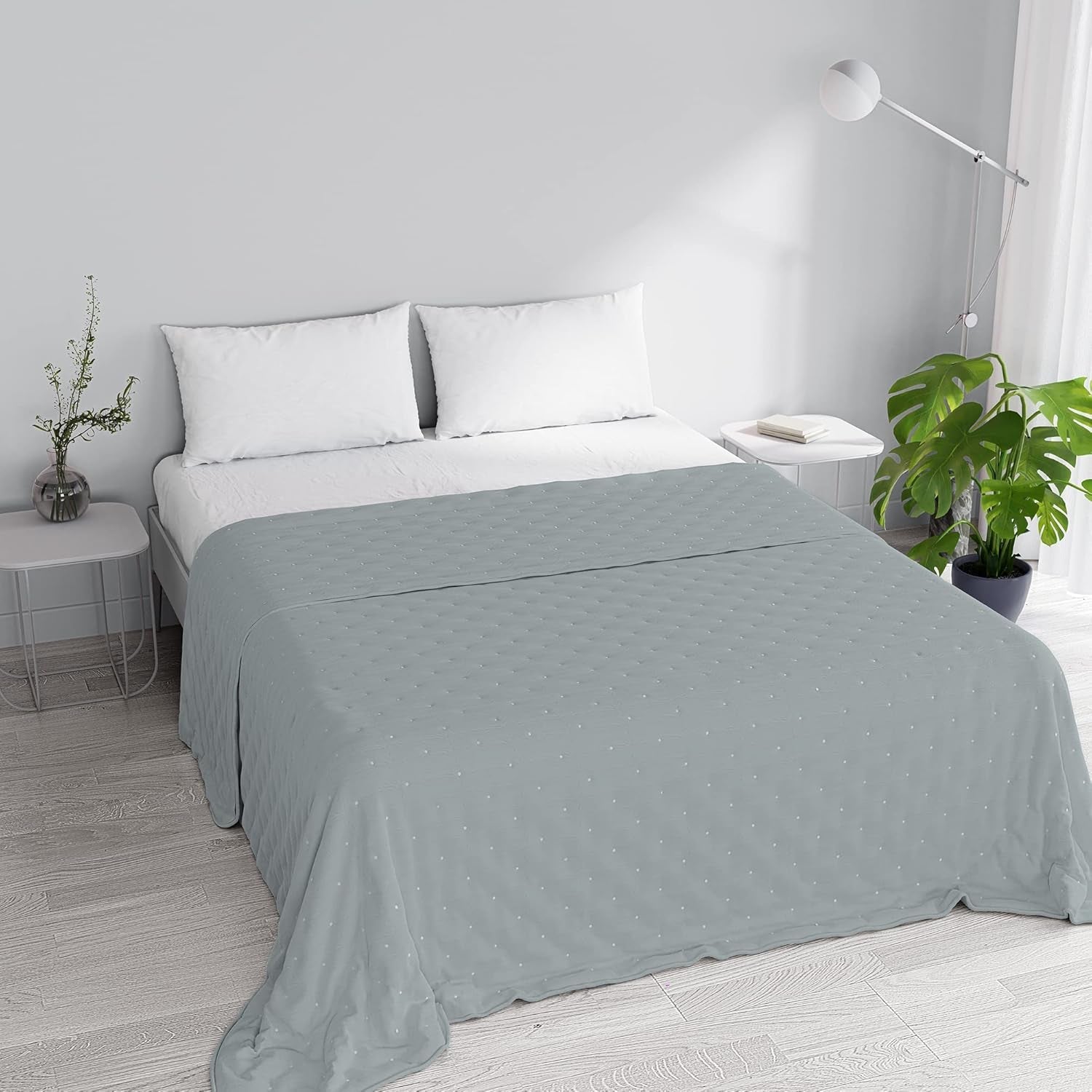 Plapumă elegantă de vară, matlasată, verde, 170 X 250 cm Plapumi si pilote Naty Shop Gri închis 250X250Cm