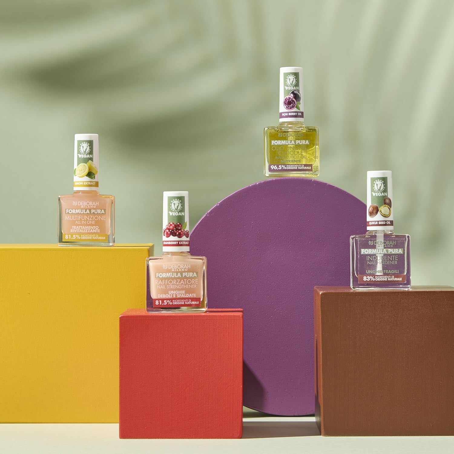 Milano Formula Pure Treatment Smalto All in One, vegano, per base e top coat, con estratto di limone, rivitalizza e riduce l'ingiallimento, 8,5 ml