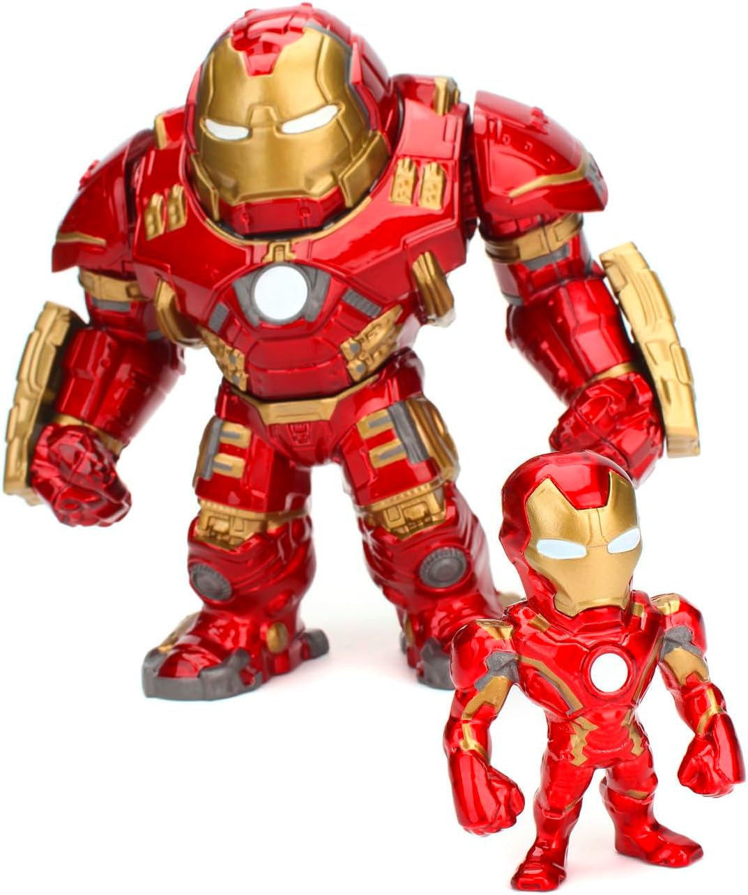 Jada Toys Marvel Figure Hulkbuster e Ironman Casco aperto e chiuso Figure da collezione Set pressofuso Rosso Dimensioni: 6 pollici Hulkbuster e 2 pollici Ironman Action Figure Naty Shop Titolo predefinito