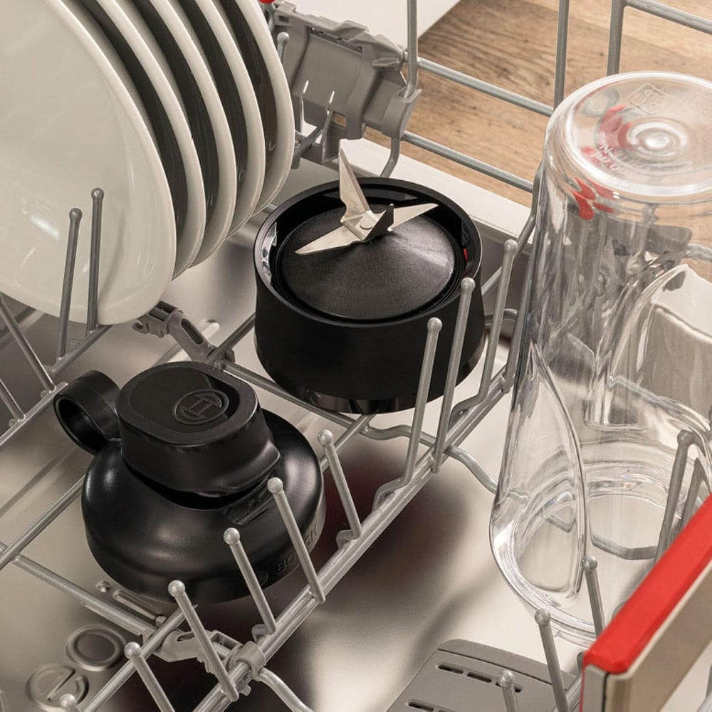 Bosch Mini Robot da Cucina Vitapower Serie 2 MMB2111S, Mixer ad alta velocità, Bis Zu 40.000 Giri/min, Tritan Togo-Flasche 0,6 L, Trinkdeckel, Bruchsicher, Spülmasch.Geeignete Teile, 450W, Argento/Schwarz Kitchen Naty Shop