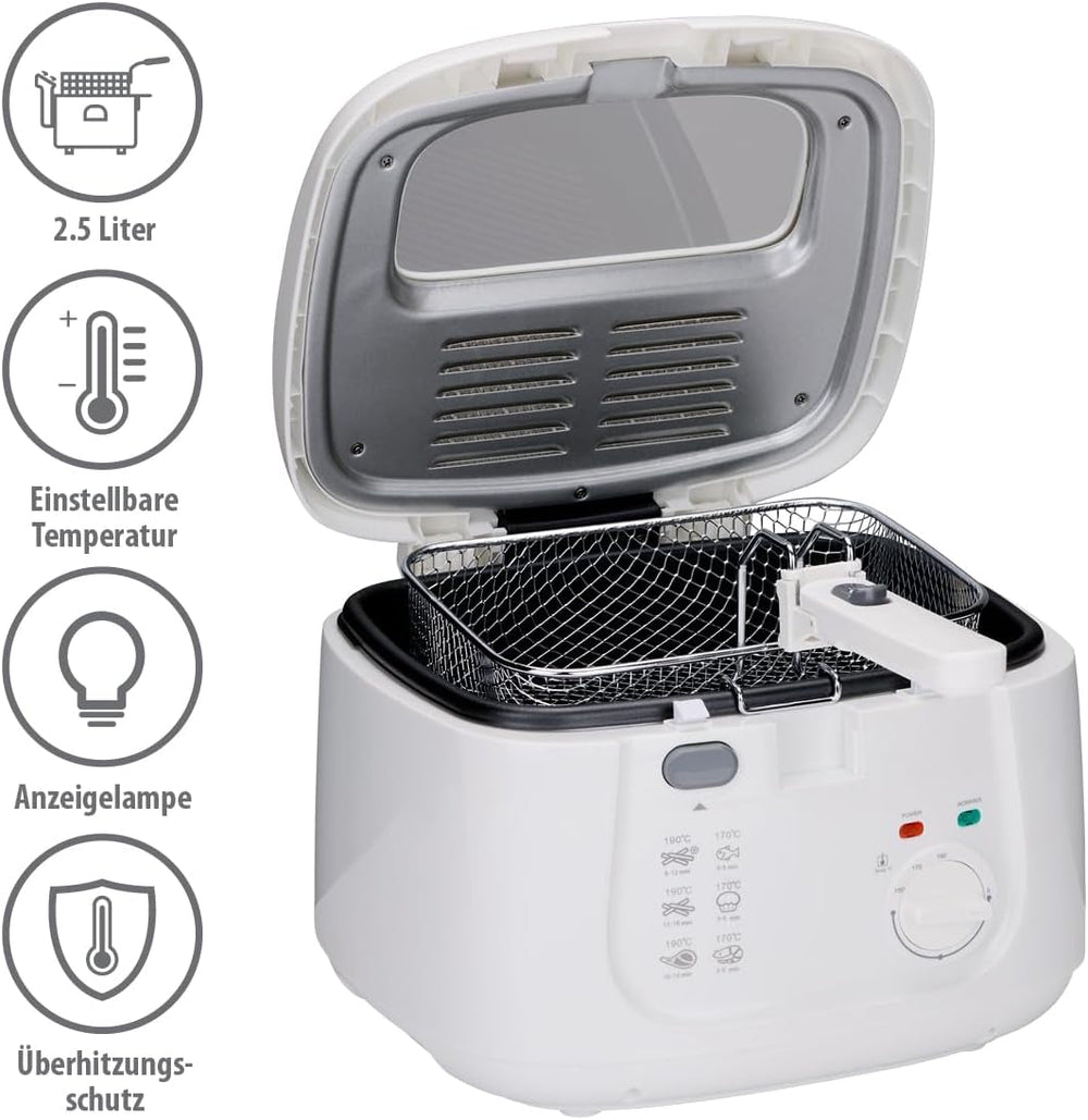 Friggitrice Alpina 2,5 L DF-165, 1800 W - Temperatura regolabile fino a 190°C Elettrodomestici Naty Shop