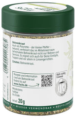 Fuchs Gewürze - Bohnenkraut gerebelt - ideale per Gemüsegerichte, Bohnengerichte oder Eintöpfe - ingredienti naturali - 20 g in wiederverwendbarer, recyclebarer Dose