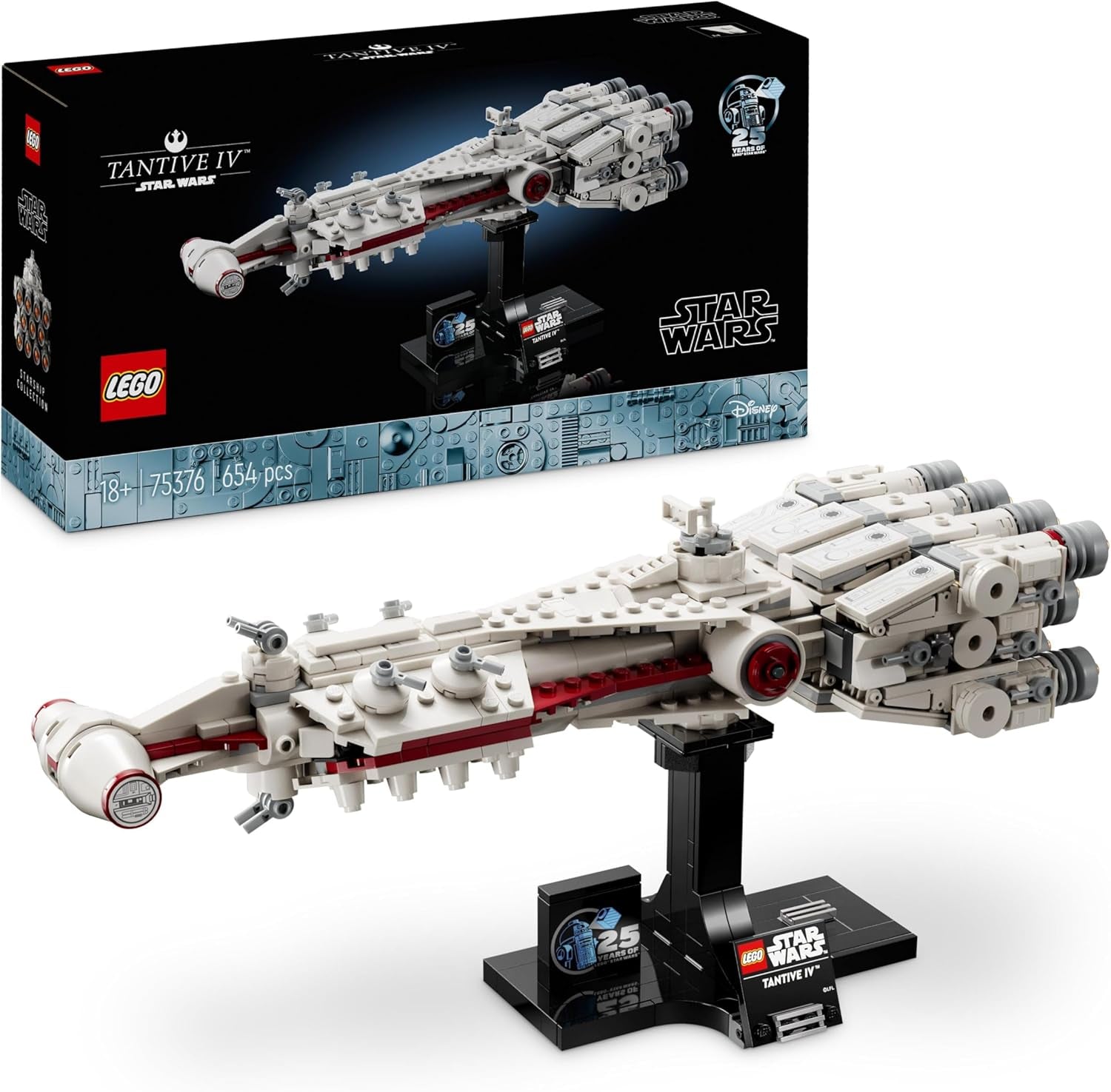 LEGO Star Wars: Tantive IV, model de navă stelară din Star Wars: O nouă speranță de construit și colecționat pentru adulți, Starfighter legendar, cadou minunat pentru fani 75376 Seturi de constructie Besuche den LEGO-Store Singur