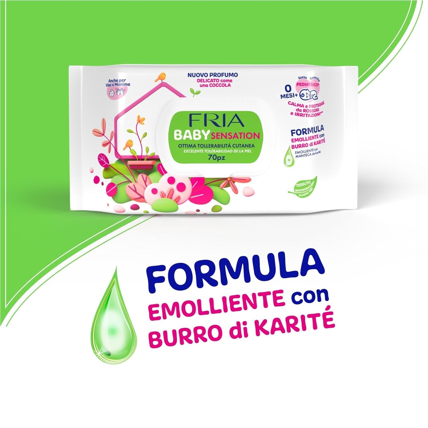 Baby Sensations cu capac, 72 de șervețele umede, șervețele demachiante pentru îngrijire personală, unisex, pentru copii