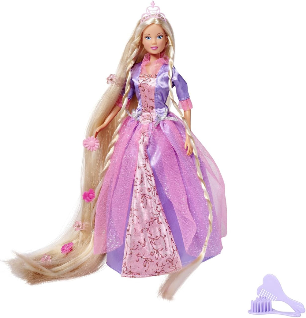 Simba 105738831 - Steffi Love Rapunzel, Steffi ca prințesă de basm, cu păr foarte lung, cu agrafe de păr, perie și pieptene, păpușă de modă, 29 cm, pentru copii cu vârsta de 3 ani și peste