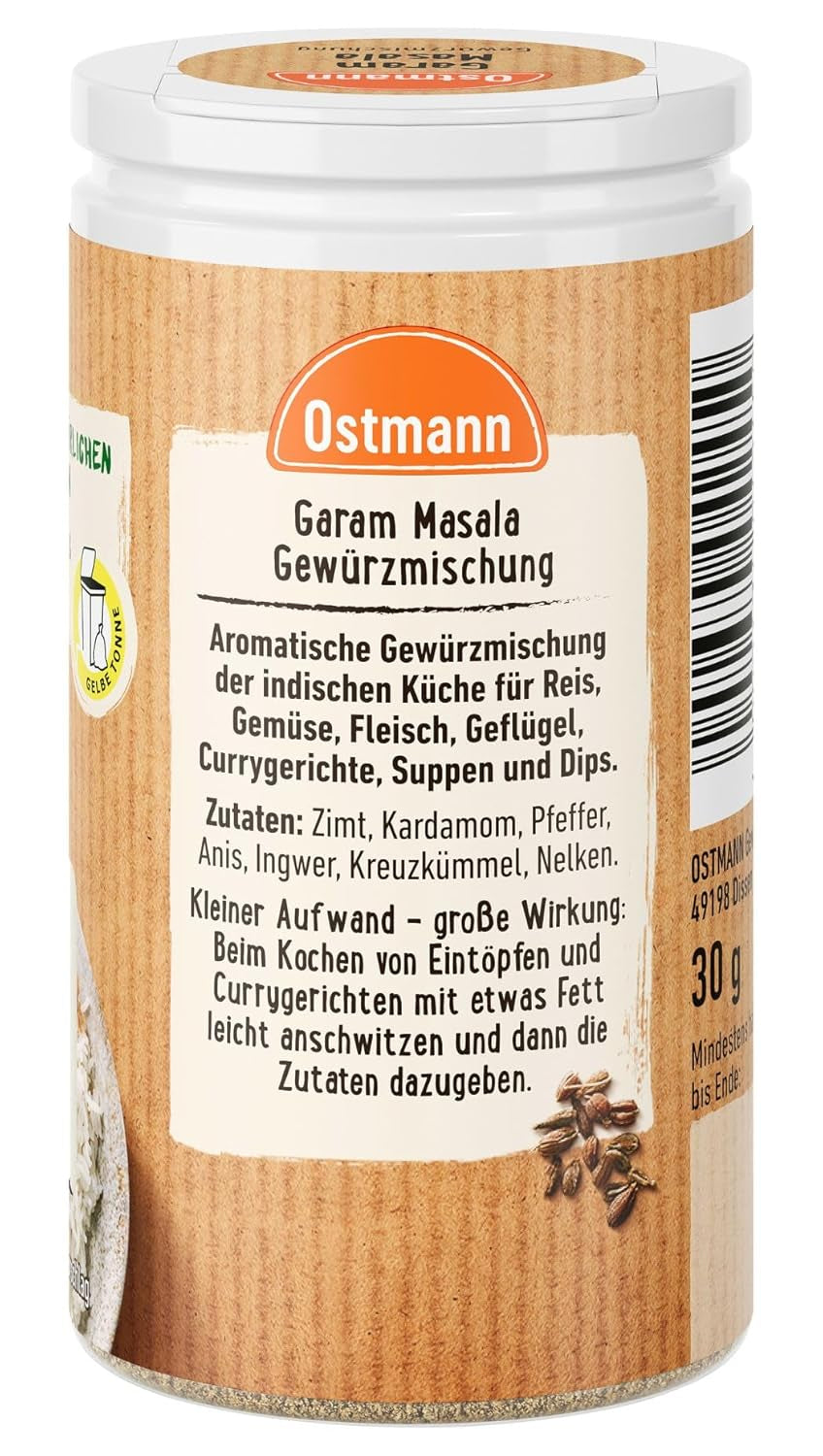 Ostmann Gewürze - Garam Masala Gewürzmischung | Nachfüllbare & Recyclable Verpackung | 30 g in der Streudose
