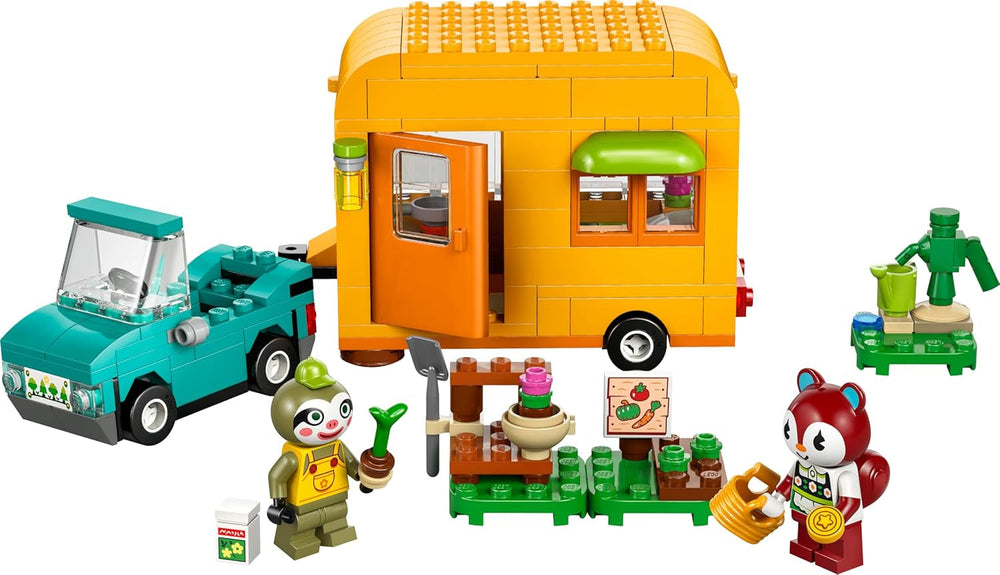 LEGO Animal Crossing Gerds Wohnwagen & Gärtnerei, Bauset für Rollenspiele, Spielzeug Auto für Kinder, Geschenk für Mädchen und Jungen ab 7 Jahren, Videospiel Spielzeug mit Tierfiguren 77054