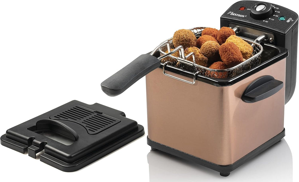 Friggitrice ad olio Bestron, Mini friggitrice per 1 porzione di patate fritte, pesce o crocchette Elettrodomestici Naty Shop