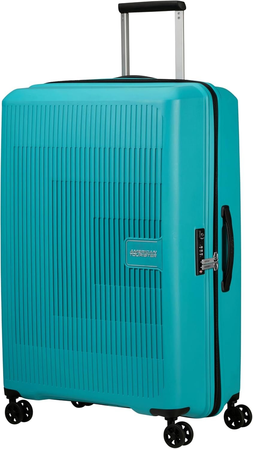 American Tourister Aerostep - Spinner L, Valiză extensibilă, 77 cm, 101.5/109 L, Portocaliu (Portocaliu aprins) Bagaje și echipament de călătorie Naty Shop Turcoaz (turcoaz tonic) L (77 cm - 101,5/109 L)
