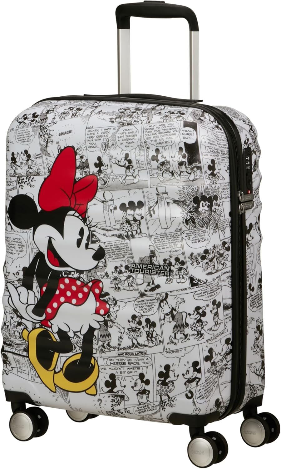 American Tourister Wavebreaker Disney - Spinner S, bagaje pentru copii, 55 cm, 36 L, multicolor (Donald Blue Kiss) Bagaje și echipament de călătorie Naty Shop Multicolor (Minnie Comics Alb) Spinner S (55 Cm - 36 L) Mat Shell Disney