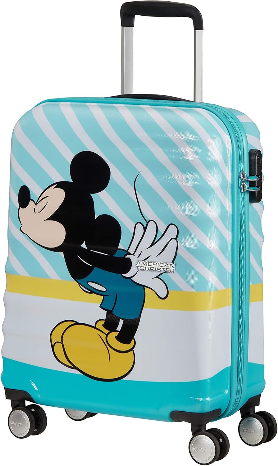 American Tourister Wavebreaker Disney - Spinner S, bagaje pentru copii, 55 cm, 36 L, multicolor (Donald Blue Kiss) - Naty Shop