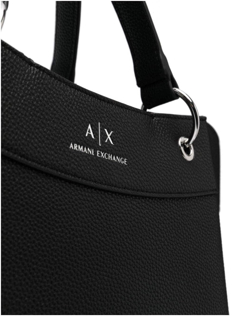 Armani Exchange Essential pentru femei, Wave, Silver Printed Logo Shopping L Genti Femei Naty Shop