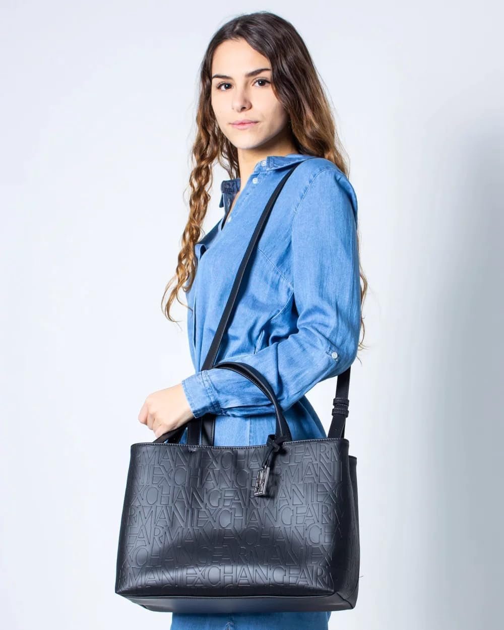 Armani Exchange Liz-Medium Open Shopping sac de umăr Genti Femei Naty Shop
