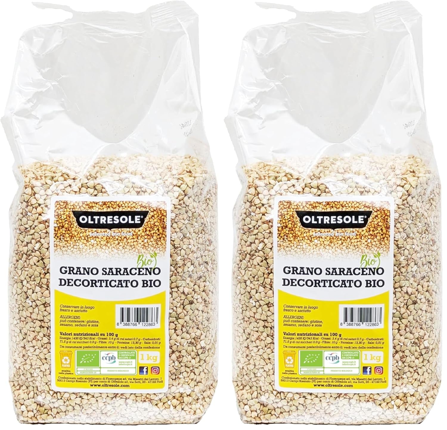 - Organic Buchweizen geschält 5 Kg - Getreide, nicht wärmebehandelt, aus biologischem Anbau, Pacchetto Convenience