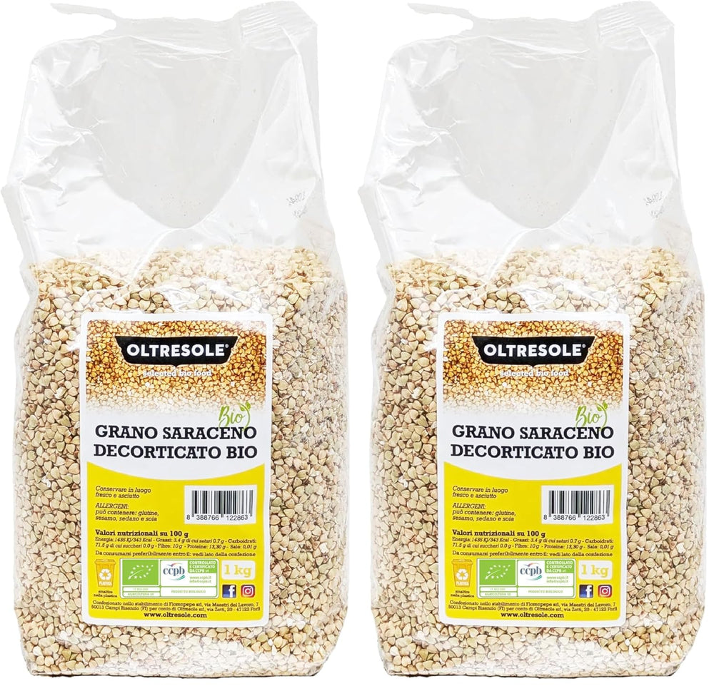 - Organic Buchweizen geschält 5 Kg - Getreide, nicht wärmebehandelt, aus biologischem Anbau, Pacchetto Convenience