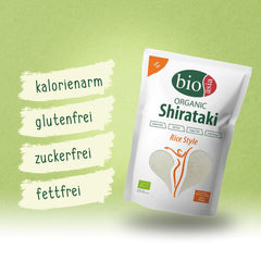 BIOASIA Riso Shirataki Biologico con Farina Konjac Biologica - Basso Contenuto Calorico - Senza Zuccheri, Grassi e Glutine (1 x 270g)