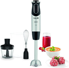 Robot da cucina Krups Perfect Mix HZ6568 | Frullatore | 1000 Watt | Edelstahlfuß | 4 Extra Scharfe Messer | Tecnologia Powelix | Schneebesen | 500ml Zerkleiner | Messbecher da 800 ml | Schwarz/Silber Cucina Naty Shop