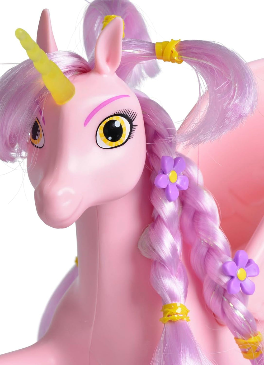 Simba 109480092 - Mia and Me Einhorn Kyara, mit beweglichen Flügeln, Haarclips und Bürste zum Frisieren, 20cm, ab 3 Jahren Rosa