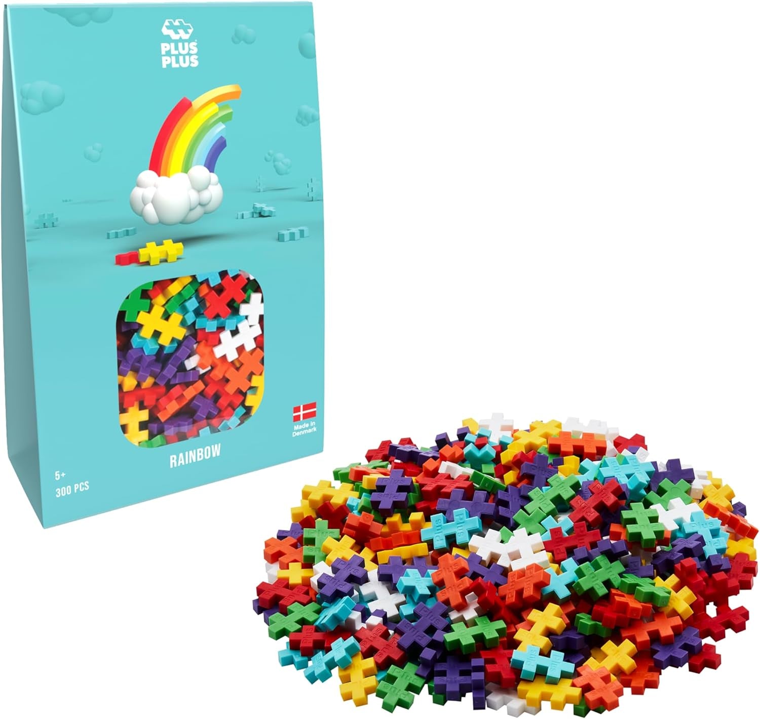 Plus-Plus 9604262 Geniales Konstruktionspielzeug, Regenbogen, Kreativ-Bausteine ​​​​Tube, 240 Teile