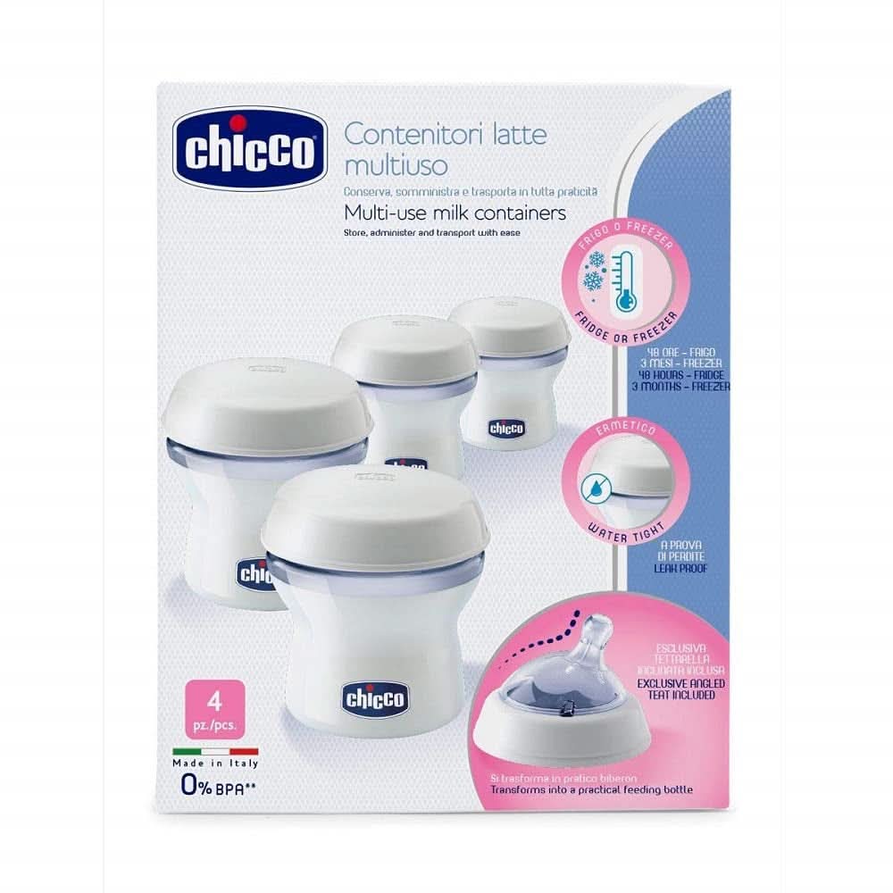 Contenitore per la conservazione del latte Chicco Step up Nuovo Compreso di tettarella in silicone Accessori Alimentazione e Allattamento Bebe Naty Shop