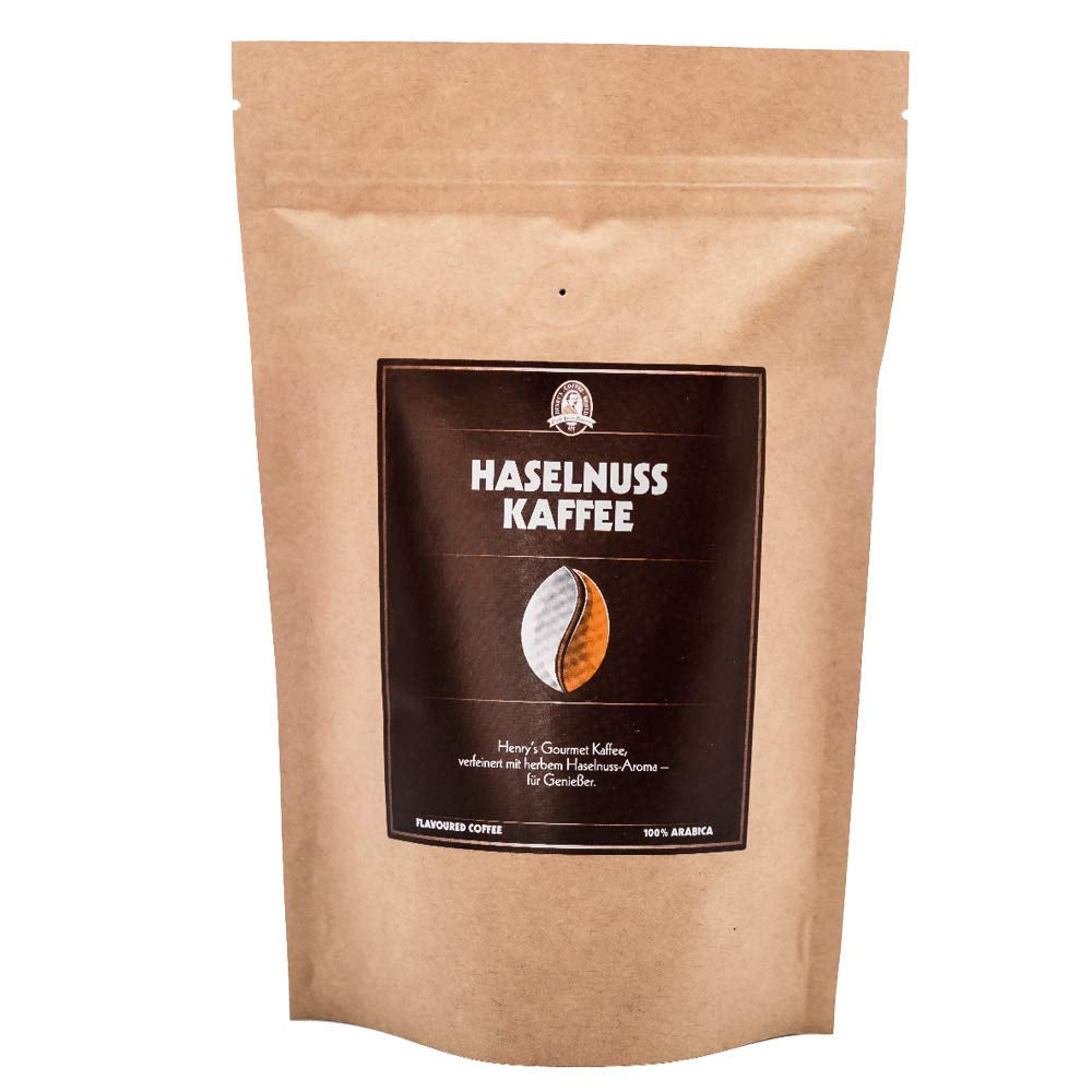 Cafea cu alune de pădure Henry's 1000g - Cafea gourmet rafinată cu cele mai fine arome - prăjită artizanal - boabe de cafea premium