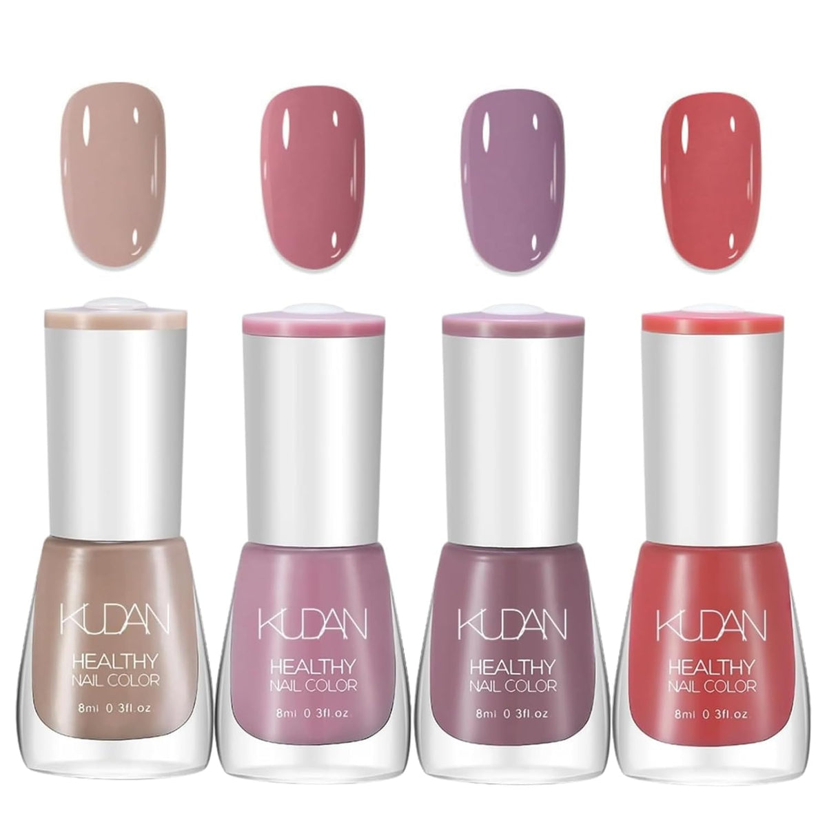 Set di smalti per unghie da 4 pezzi - Smalto per unghie a base d'acqua ad asciugatura rapida e di lunga durata - Smalto per unghie fai-da-te (set da 4 pezzi stile normale nudo)