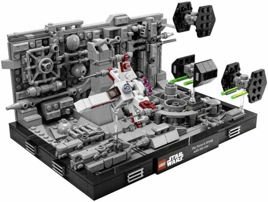 LEGO 75329 Star Wars Death Star Trench Run Diorama Set, kit model pentru adulți cu X-Wing-ul lui Luke Skywalker, merchandise pentru fani din A New Hope, decorare cameră, cadou Seturi de constructie Besuche den LEGO-Store